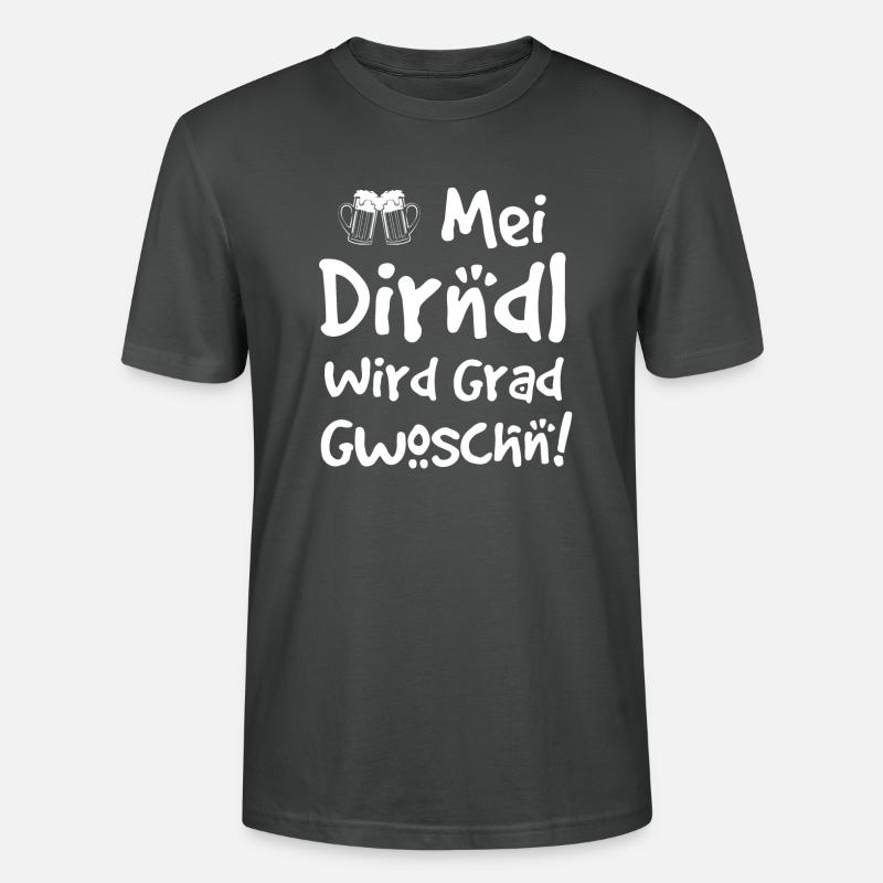 mei dirndl wird grad - Stanley/Stella Unisex Bio-T-Shirt CRAFTER - Anthrazit