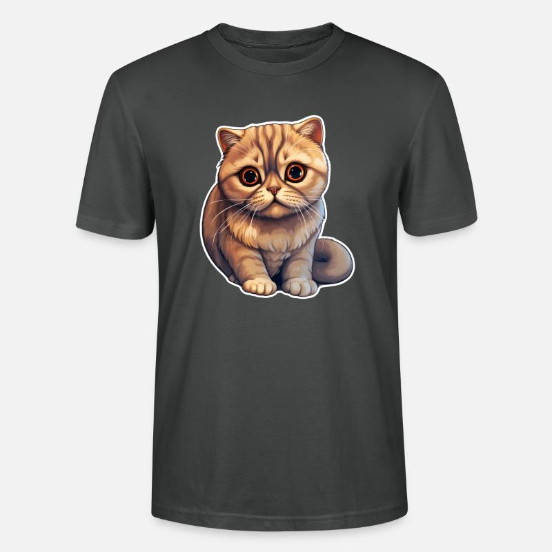 Scottish Fold Katze - Stanley/Stella Unisex Bio-T-Shirt CRAFTER - Anthrazit