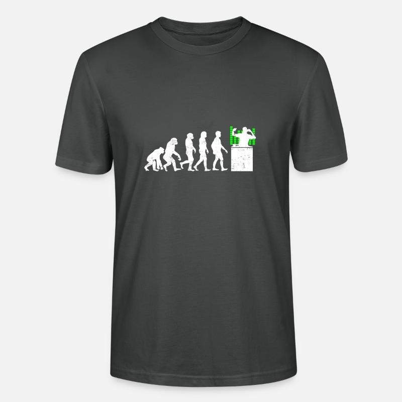Dj evolution entwicklung musik turntable - Stanley/Stella Unisex Bio-T-Shirt CRAFTER - Anthrazit