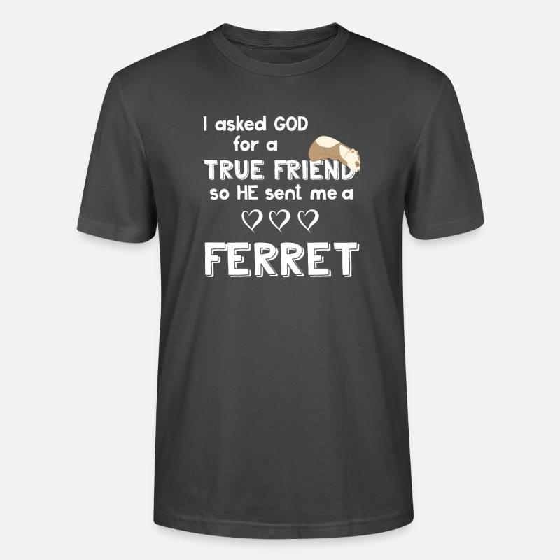 Frettchenfreund - Frettchen - Bester Freund - Stanley/Stella Unisex Bio-T-Shirt CRAFTER - Anthrazit