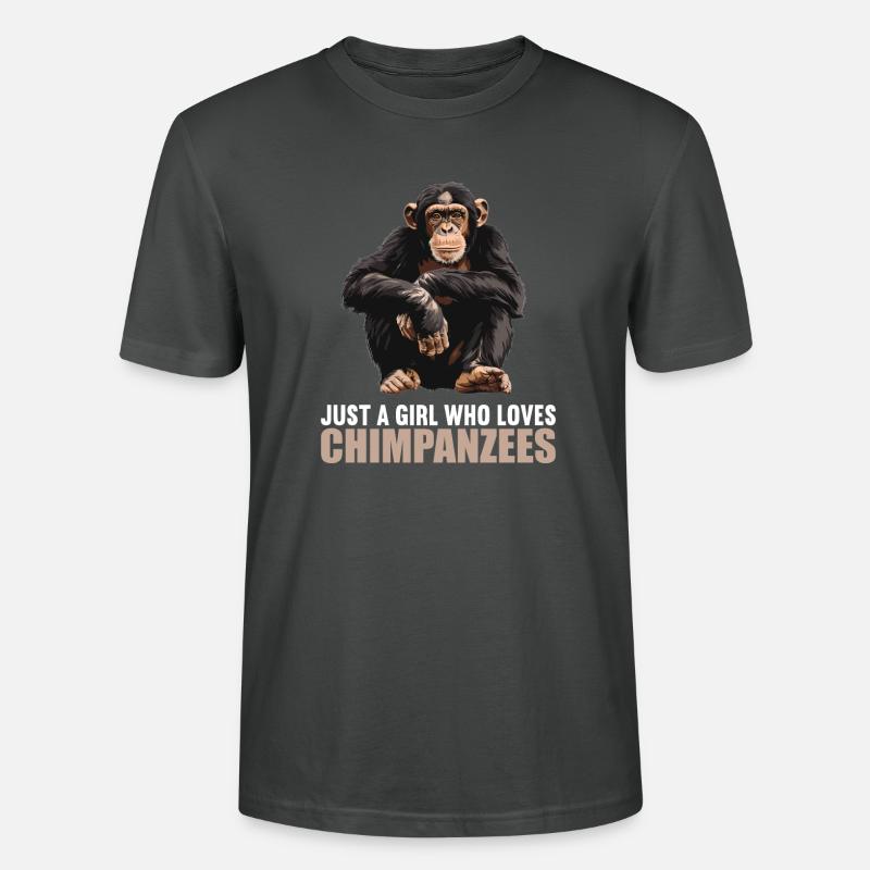 Chimpanzee Schimpansen Schimpanse - Stanley/Stella Unisex Bio-T-Shirt CRAFTER - Anthrazit