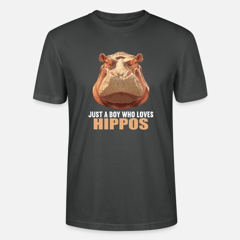 Nilpferd Flußpferd - Stanley/Stella Unisex Bio-T-Shirt CRAFTER - Anthrazit