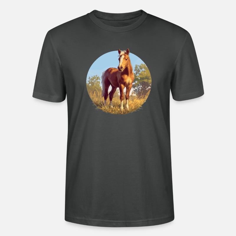 Pferde Pferd - Stanley/Stella Unisex Bio-T-Shirt CRAFTER - Anthrazit