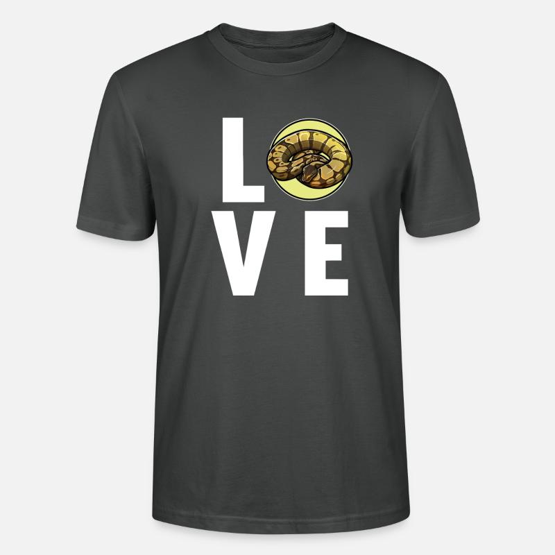 Ball Python Königspythons Königspython - Stanley/Stella Unisex Bio-T-Shirt CRAFTER - Anthrazit