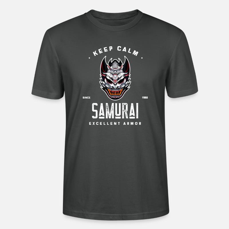 keep calm samurai since 1988 excellent armor - Stanley/Stella CRAFTER Unisex Organic T-Shirt - anthracite