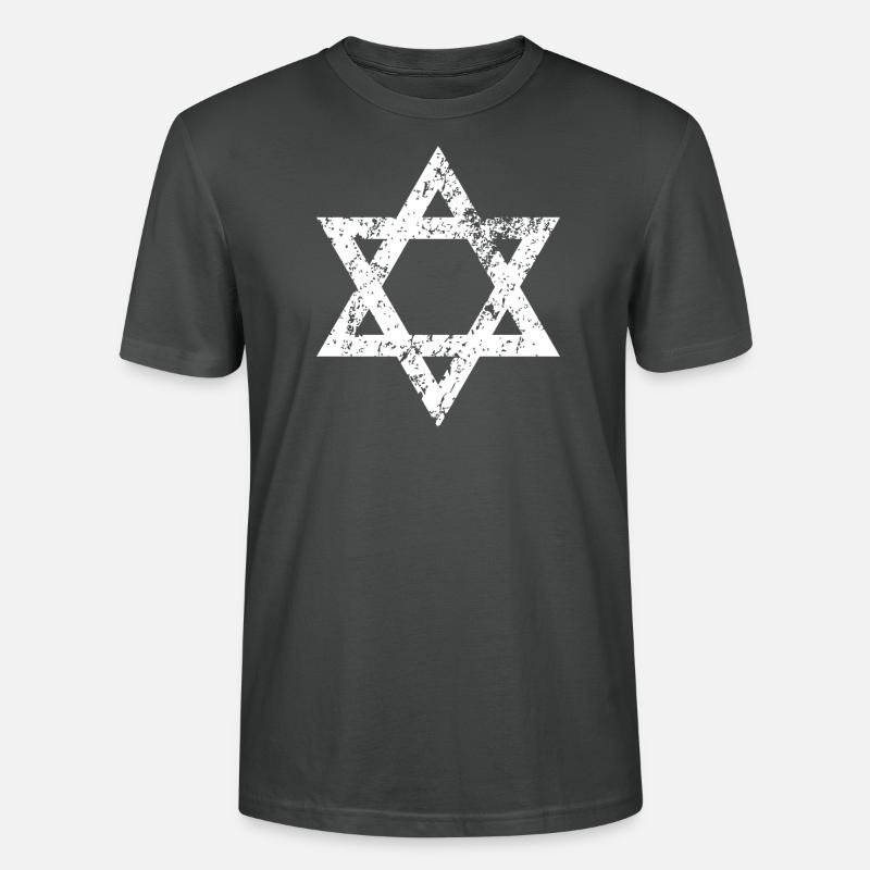Étoile de David - Design juif - T-shirt bio CRAFTER Stanley Stella Unisexe - charbon