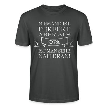 OPA - Stanley/Stella Unisex Bio-T-Shirt CRAFTER - Anthrazit - Vorne - Alina (178cm) & Michal (187cm)