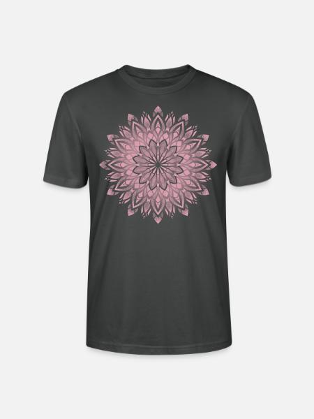 Rosa auf Rot - Stanley/Stella Unisex Bio-T-Shirt CRAFTER - Anthrazit
