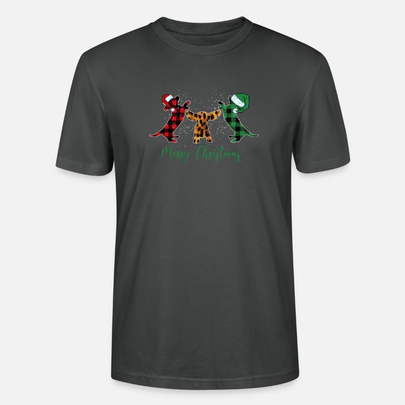 Frohe Weihnachten Dackel - Stanley/Stella Unisex Bio-T-Shirt CRAFTER - Anthrazit