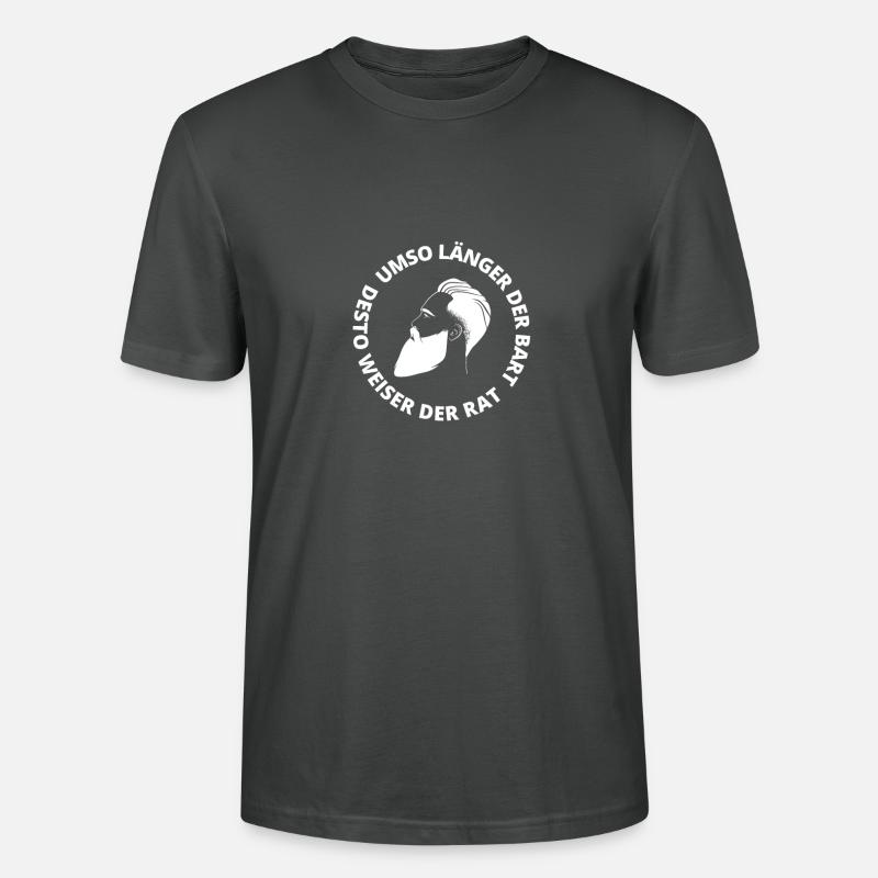 Umso länger der Bart - Stanley/Stella Unisex Bio-T-Shirt CRAFTER - Anthrazit