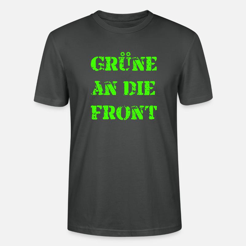 Grüne an die Front - Stanley/Stella Unisex Bio-T-Shirt CRAFTER - Anthrazit