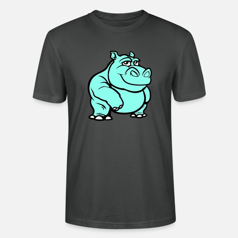 Nilpferd Comic - Stanley/Stella Unisex Bio-T-Shirt CRAFTER - Anthrazit