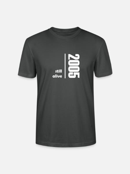 2005 still alive white - Stanley/Stella Unisex Bio-T-Shirt CRAFTER - Anthrazit