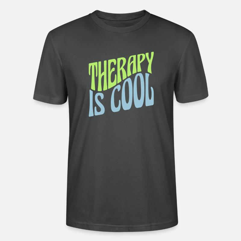 therapy is cool Zitat - Stanley/Stella Unisex Bio-T-Shirt CRAFTER - Anthrazit