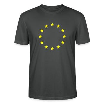 Europäische Union - 12 Gold Sterne in einem Ring - - Stanley/Stella Unisex Bio-T-Shirt CRAFTER - Anthrazit - Vorne - Alina (178cm) & Michal (187cm)