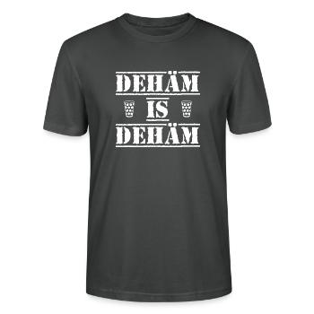 Dehäm is Dehäm weiß - Stanley/Stella Unisex Bio-T-Shirt CRAFTER - Anthrazit - Vorne - Alina (178cm) & Michal (187cm)