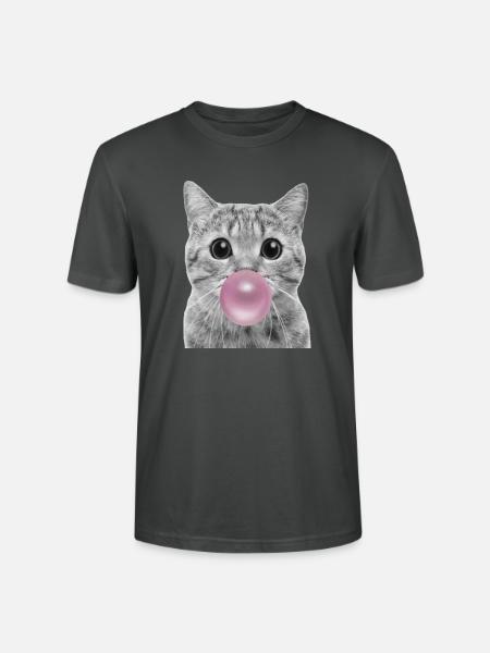 Bubble Cat - Stanley/Stella CRAFTER Unisex Organic T-Shirt - anthracite