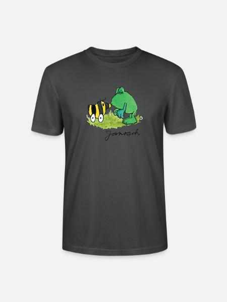 Janosch Frosch Tigerente Kuss - Stanley/Stella Unisex Bio-T-Shirt CRAFTER - Anthrazit