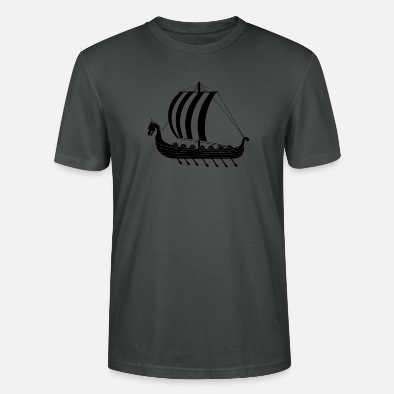 Wikinger-Drachenschiff dragar - Stanley/Stella Unisex Bio-T-Shirt CRAFTER - Anthrazit