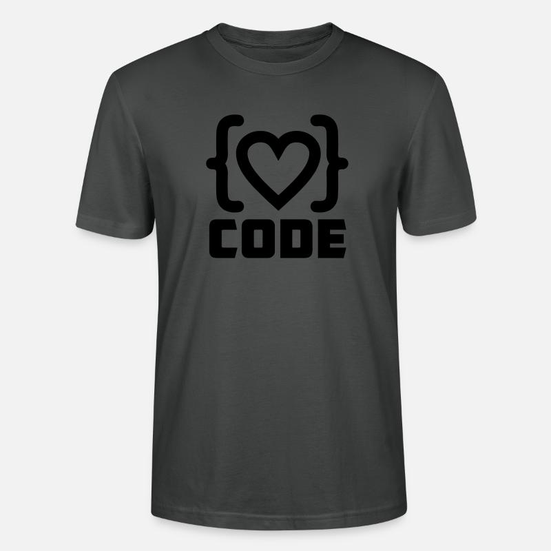 Herzprogrammierer Code Logo mit Text CODE - Stanley/Stella Unisex Bio-T-Shirt CRAFTER - Anthrazit
