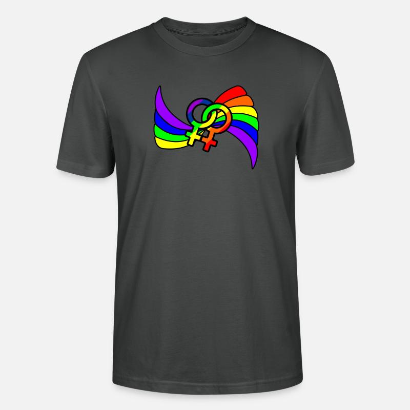 Regenbogen lesbies stolzes Logo - Stanley/Stella Unisex Bio-T-Shirt CRAFTER - Anthrazit