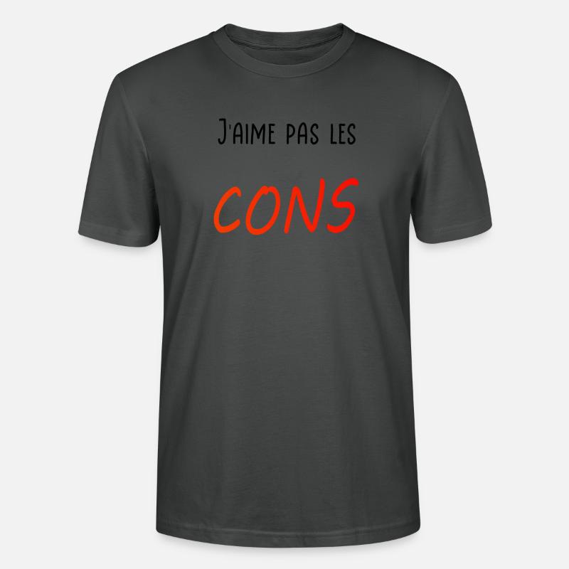 J’aime pas les cons - T-shirt bio CRAFTER Stanley Stella Unisexe - charbon