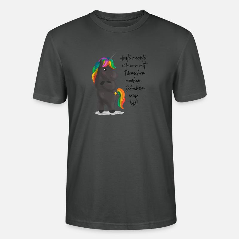 Einhorndrache mit Regenbogenmähne - Stanley/Stella Unisex Bio-T-Shirt CRAFTER - Anthrazit