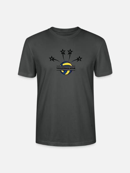 Ball, Volleyball mit Sternen - Stanley/Stella Unisex Bio-T-Shirt CRAFTER - Anthrazit