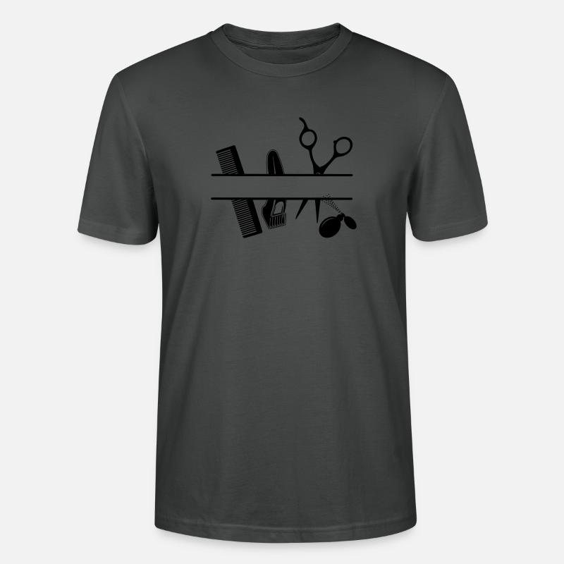 Bannière de texte d’attributs de coiffeurs - T-shirt bio CRAFTER Stanley Stella Unisexe - charbon
