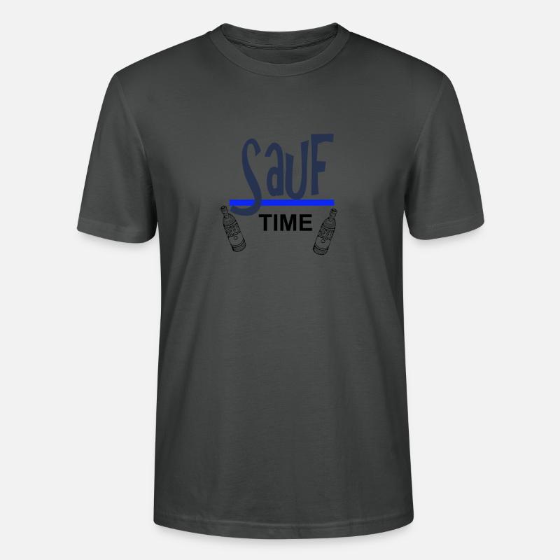 Sauf-Time-Logo mit Blauer Unterstreichung - Stanley/Stella Unisex Bio-T-Shirt CRAFTER - Anthrazit