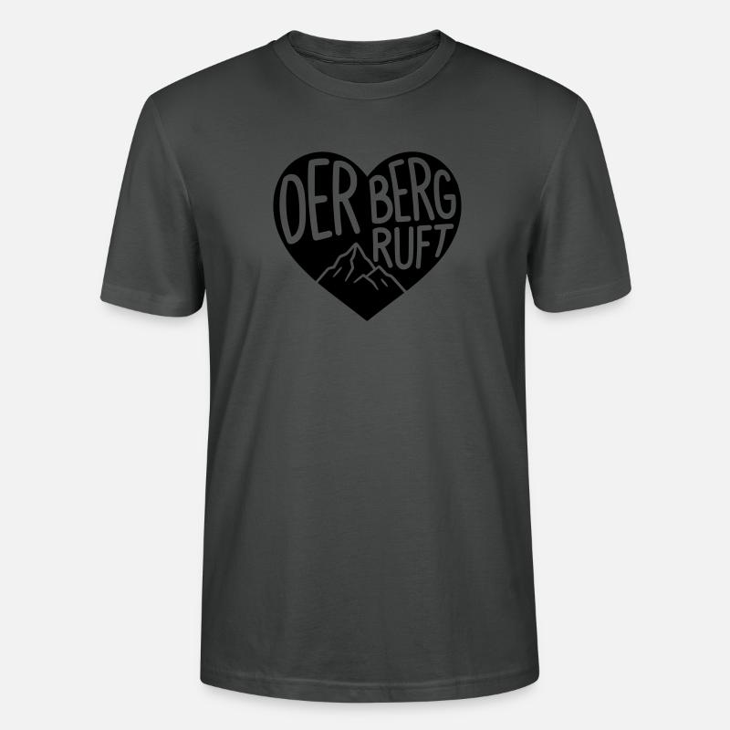 Der Berg ruft Herz  - Stanley/Stella Unisex Bio-T-Shirt CRAFTER - Anthrazit