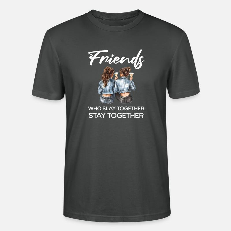 Les amis tuent ensemble - T-shirt bio CRAFTER Stanley Stella Unisexe - charbon