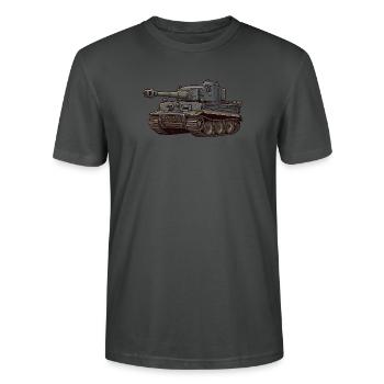 Panzer Tiger I - The Pure House Tiger RCCX - Stanley/Stella CRAFTER Unisex Organic T-Shirt - anthracite - Front - Alina (178cm) & Michal (187cm)