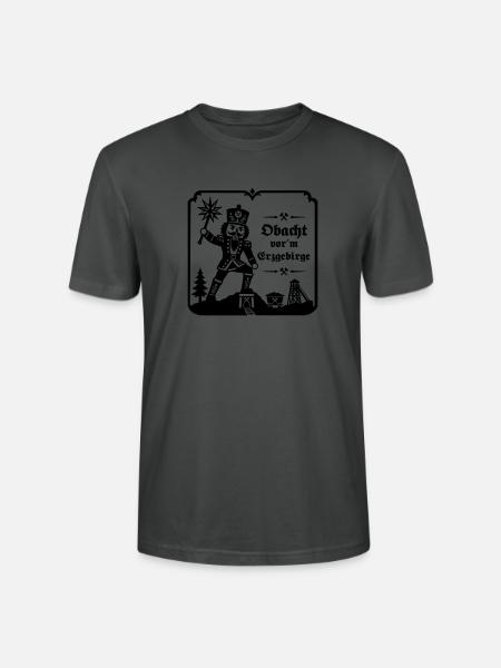 Nussknacker - Obacht vor´m Erzgebirge - Stanley/Stella Unisex Bio-T-Shirt CRAFTER - Anthrazit