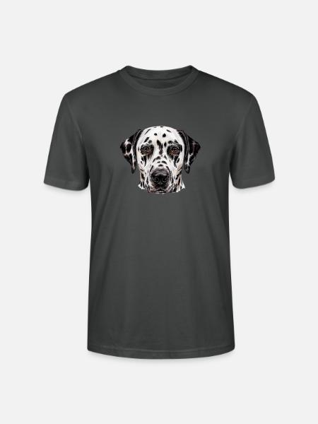Dalmatiner Hund Porträt Illustration - Stanley/Stella Unisex Bio-T-Shirt CRAFTER - Anthrazit