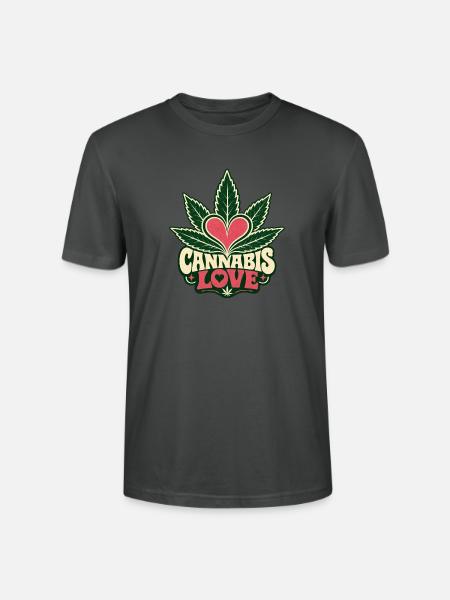 CANNABIS LOVE - Stanley/Stella Unisex Bio-T-Shirt CRAFTER - Anthrazit