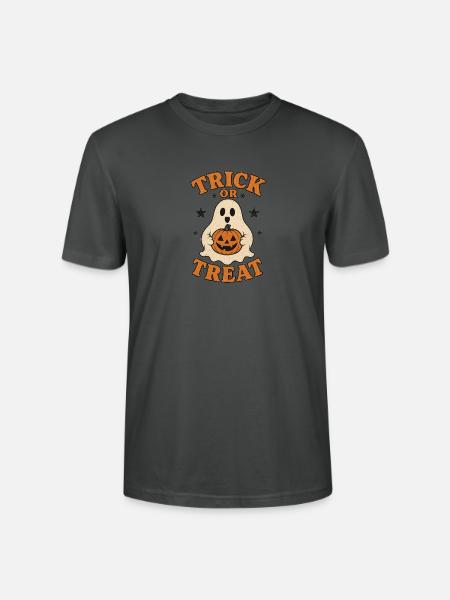 Halloween-Geist mit Kürbis-Jackolantern - Stanley/Stella Unisex Bio-T-Shirt CRAFTER - Anthrazit