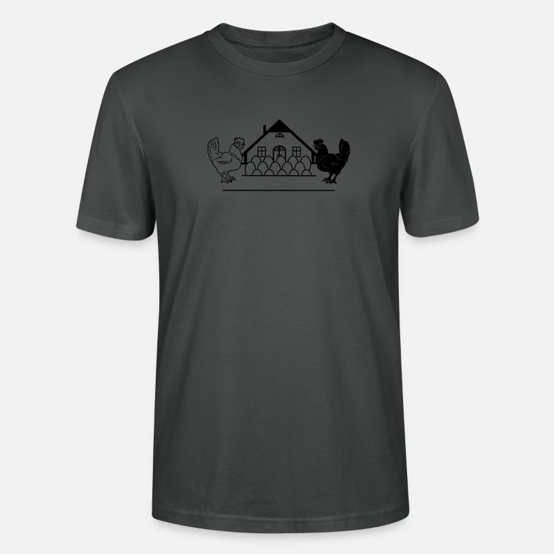 Dunkles und helles Hühnermonogramm-Logo - Stanley/Stella Unisex Bio-T-Shirt CRAFTER - Anthrazit