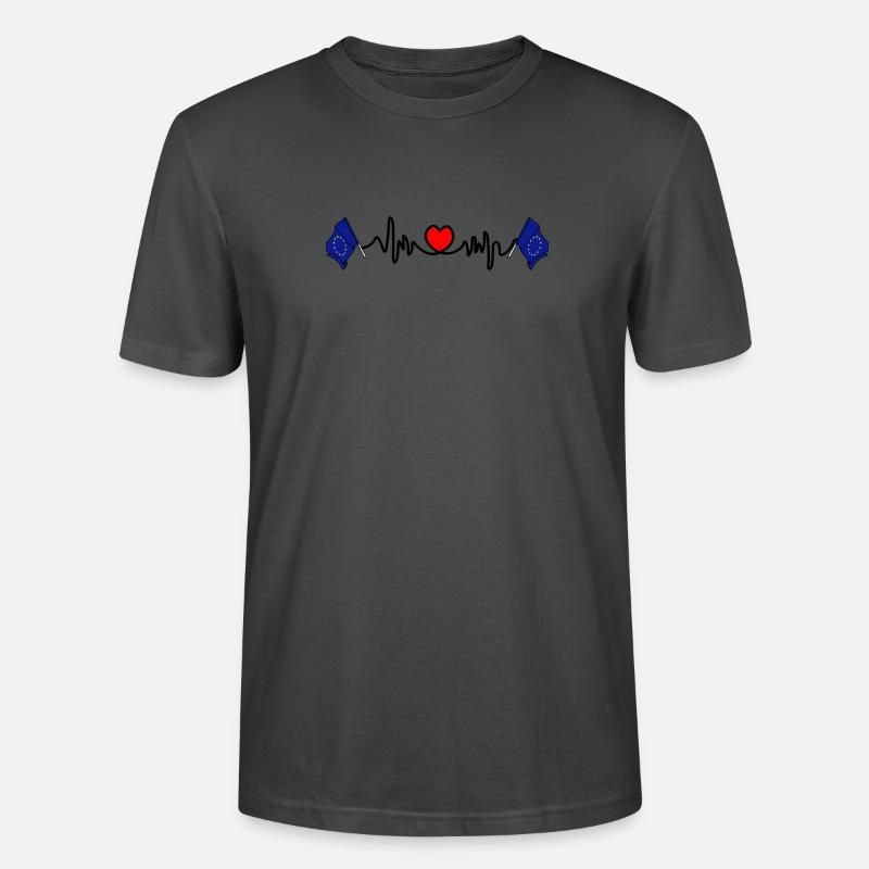 Herzfrequenz-Cardio-Flagge EU - Stanley/Stella Unisex Bio-T-Shirt CRAFTER - Anthrazit