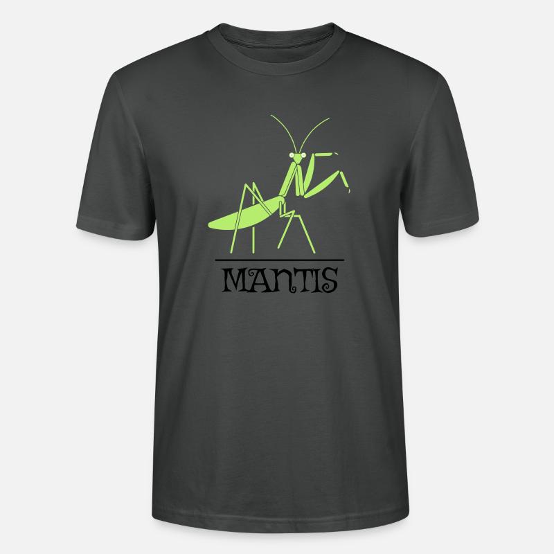 Mantis Gottesanbeterin Insekt Natur Illustration - Stanley/Stella Unisex Bio-T-Shirt CRAFTER - Anthrazit
