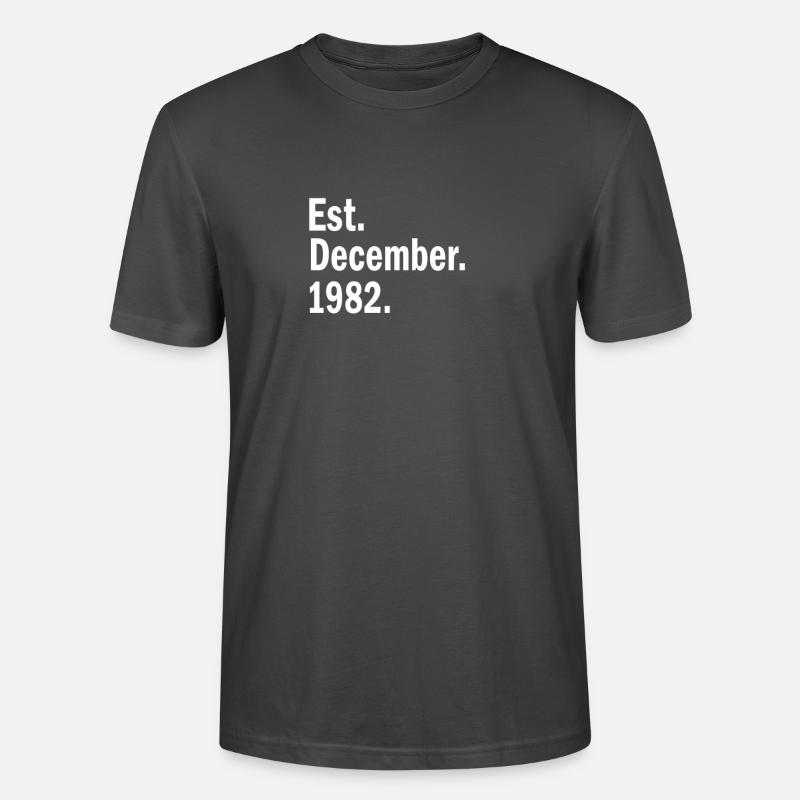 Est Dezember 1982 - Stanley/Stella Unisex Bio-T-Shirt CRAFTER - Anthrazit