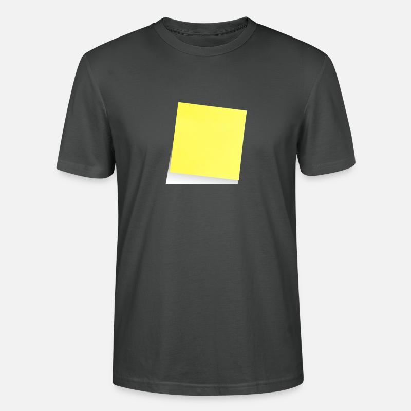 gelber Notizzettel , Klebezettel , sticky note - Stanley/Stella Unisex Bio-T-Shirt CRAFTER - Anthrazit