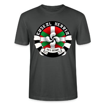 euskal herria - pays basque 52 - T-shirt bio CRAFTER Stanley Stella Unisexe - charbon - Devant - Alina (178cm) & Michal (187cm)