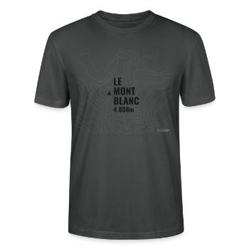 Mont Blanc et courbes de niveau - T-shirt bio CRAFTER Stanley Stella Unisexe - charbon - Devant - Alina (178cm) & Michal (187cm)