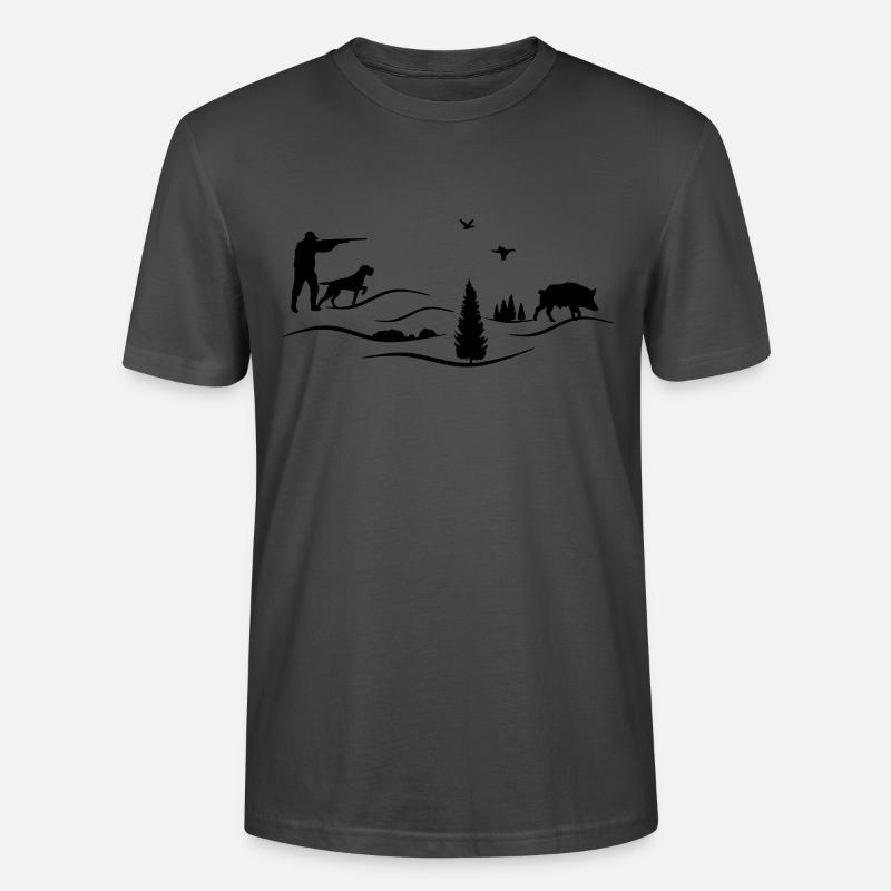 Hunter German Wirehaired Pointer - T-shirt bio CRAFTER Stanley Stella Unisexe - charbon