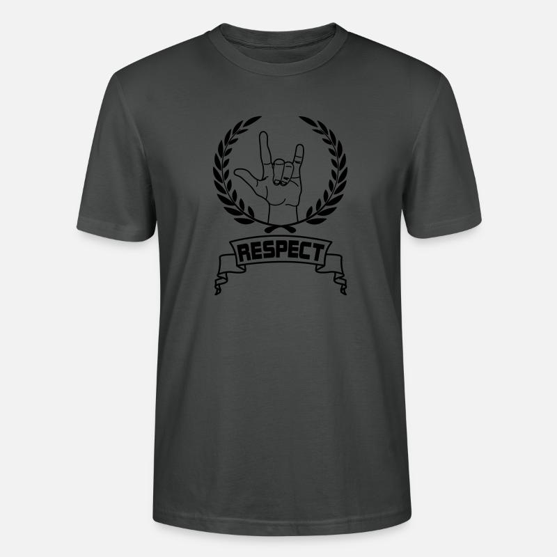 Hand gesture respect with text RESPECT - Stanley/Stella CRAFTER Unisex Organic T-Shirt - anthracite