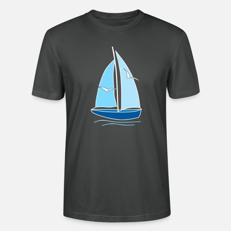 Segelboot Möwen,Geschenk,mode,cool,trend,style, - Stanley/Stella Unisex Bio-T-Shirt CRAFTER - Anthrazit