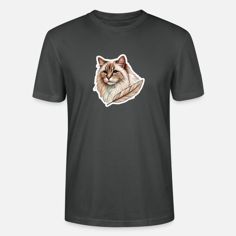 Chat élégant - Compagnon plume - T-shirt bio CRAFTER Stanley Stella Unisexe - charbon