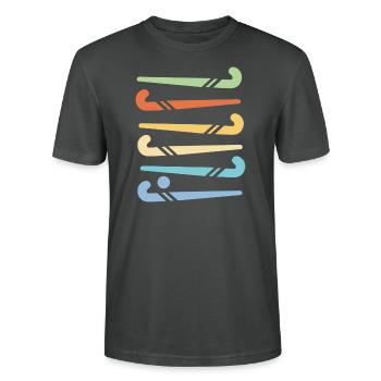Hockeyschläger - Stanley/Stella Unisex Bio-T-Shirt CRAFTER - Anthrazit - Vorne - Alina (178cm) & Michal (187cm)