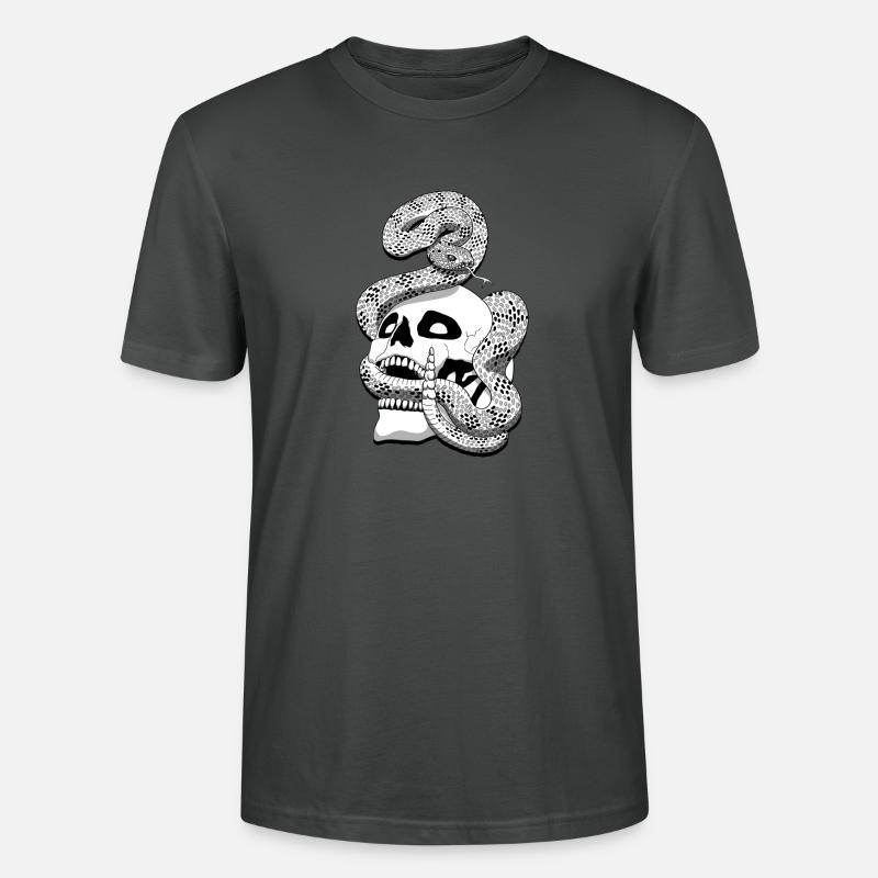 Serpent à sonnette et crâne - Stanley/Stella Unisex Bio-T-Shirt CRAFTER - Anthrazit